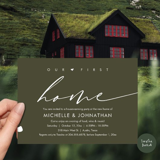 Unsere erste neue Zuhause, Party-Feier zum Thema H Einladung