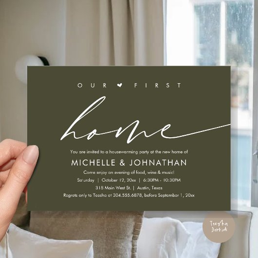 Unsere erste neue Zuhause, Party-Feier zum Thema H Einladung