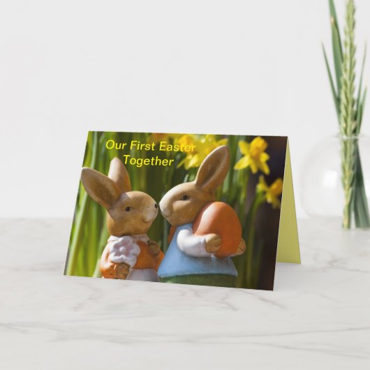 UNSERE ERSTE OSTE ZUSAMMEN BUNNY COUPLE KARTE (Vorderseite)