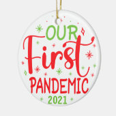 Unsere erste Pandemie 2021 Keramik Ornament (Links)