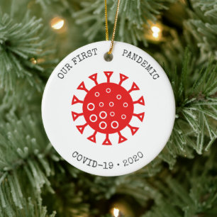 Unsere erste Pandemie Weihnachten Coronavirus Funn Keramik Ornament