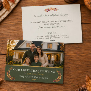 Unsere erste Thanksgiving-Feier im neuen Zuhause F Feiertagskarte