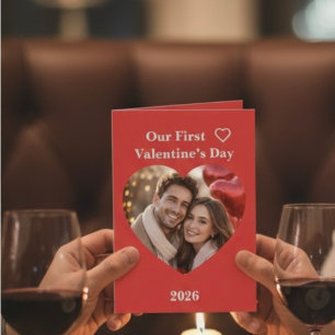 Unsere erste Valentinstag-Klapp-Grußkarte Karte