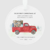 Unsere erste Veränderung der Adresse in Weihnachte Ornament (Rückseite)