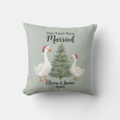 Unsere erste Weihnachten als verheiratete Gans Kissen (Vorderseite)