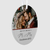 Unsere erste Weihnachts-2-Foto-Runde Ornament (Vorderseite)