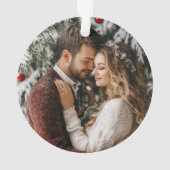 Unsere erste Weihnachts-2-Foto-Runde Ornament (Rückseite)