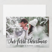 Unsere erste Weihnachts-Coupé-Fotokarte Einladung (Vorne/Hinten)