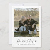 Unsere erste Weihnachts-Elegant-Fotokarte Feiertagskarte (Vorderseite)