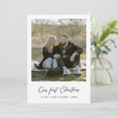 Unsere erste Weihnachts-Elegant-Fotokarte Feiertagskarte (Stehend Vorderseite)