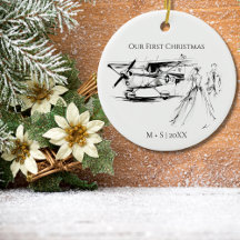 Unsere erste Weihnachts-Flugzeug-Hochzeitsfoto
