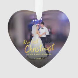 Unsere erste Weihnachts-Foto-Hochzeit Ornament