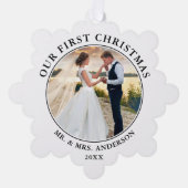 Unsere erste Weihnachts-Foto-Ornament-Karte Ornament Karte (Vorderseite)