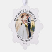 Unsere erste Weihnachts-Foto-Ornament-Karte Ornament Karte (Linke Ecke)