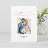 Unsere erste Weihnachts Mr. & Mrs. Einladung (Stehend Vorderseite)