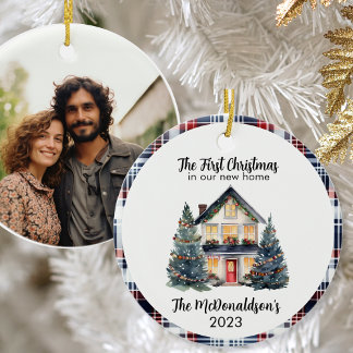 Unsere erste Weihnachts-neue Zuhause Farmhouse Chi Keramik Ornament