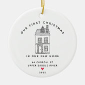 Unsere erste Weihnachts-neue Zuhause Keramik Ornament (Vorne)
