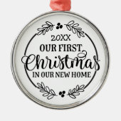 Unsere erste Weihnachts-neue Zuhause Ornament Aus Metall (Vorne)