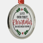 Unsere erste Weihnachts-neue Zuhause Ornament Aus Metall (Rechts)