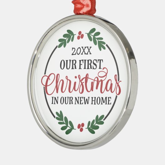 Unsere erste Weihnachts-neue Zuhause Ornament Aus Metall (Links)