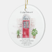 Unsere erste Weihnachts-neue Zuhause Watercolor Keramik Ornament (Links)