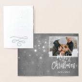 Unsere erste Weihnachts-Silberfolienkarte Folienkarte (Anzeige)