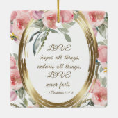 Unsere erste Weihnachts-Verheiratet-Blütenbibel Keramikornament (Rückseite)