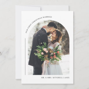 Unsere erste Weihnachts-Verheiratet-Familienfotoka Feiertagskarte