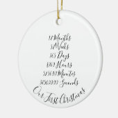 Unsere erste Weihnachts-Verheiratet-Jubiläumsfeier Keramik Ornament (Links)