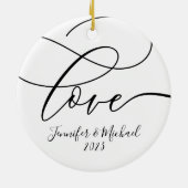 Unsere erste Weihnachts-Verheiratet-Jubiläumsfeier Keramik Ornament (Hinten)