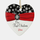 Unsere erste Weihnachtsandenken-Verzierung Keramik Ornament (Rechts)