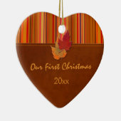 Unsere erste Weihnachtsandenken-Verzierung Keramik Ornament (Rechts)