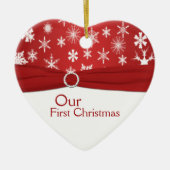 Unsere erste Weihnachtsandenken-Verzierung Keramik Ornament (Vorne)