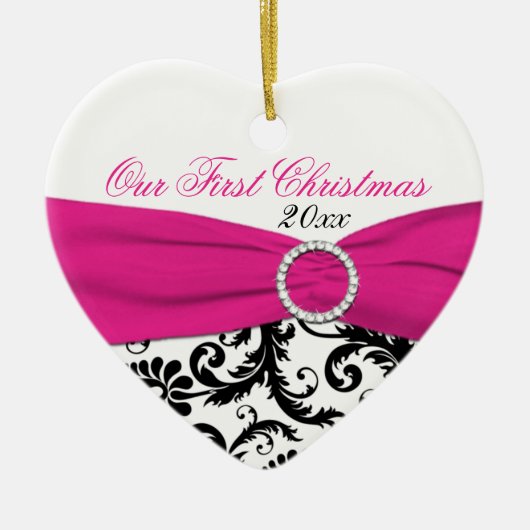 Unsere erste Weihnachtsandenken-Verzierung Keramik Ornament (Vorne)