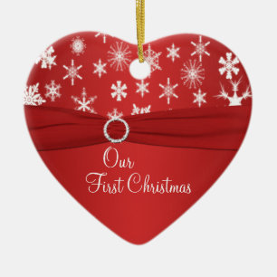Unsere erste Weihnachtsandenken-Verzierung Keramik Ornament