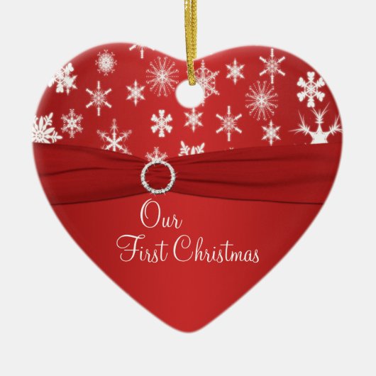 Unsere erste Weihnachtsandenken-Verzierung Keramik Ornament (Vorne)