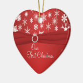 Unsere erste Weihnachtsandenken-Verzierung Keramik Ornament (Links)