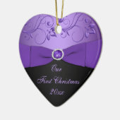 Unsere erste Weihnachtsandenken-Verzierung Keramik Ornament (Links)