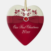 Unsere erste Weihnachtsandenken-Verzierung Keramik Ornament (Rechts)