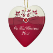 Unsere erste Weihnachtsandenken-Verzierung Keramik Ornament (Links)