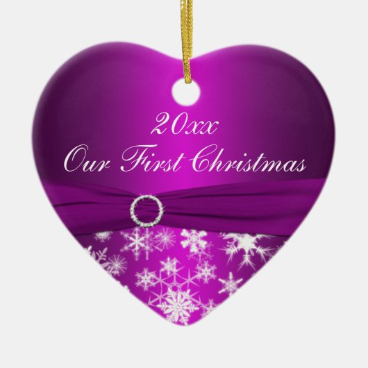 Unsere erste Weihnachtsandenken-Verzierung Keramik Ornament (Vorne)