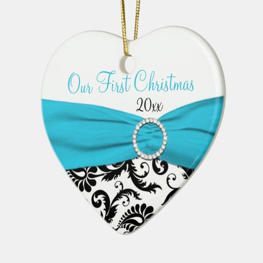 Unsere erste Weihnachtsandenken-Verzierung Keramikornament (Links)