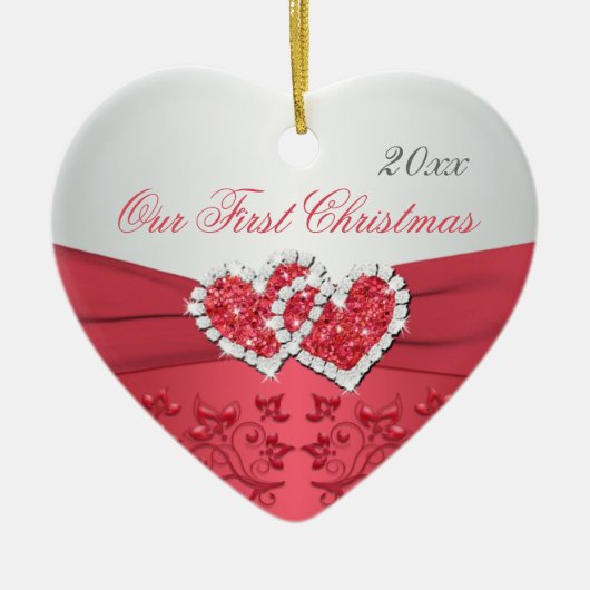 Unsere erste Weihnachtsandenken-Verzierung Keramikornament (Vorne)