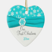 Unsere erste Weihnachtsandenken-Verzierung Keramikornament (Rechts)