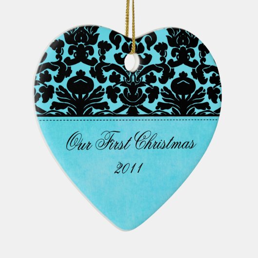 Unsere erste Weihnachtsandenken-Verzierung Keramikornament (Rechts)