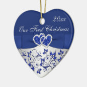 Unsere erste Weihnachtsandenken-Verzierung Keramikornament (Links)