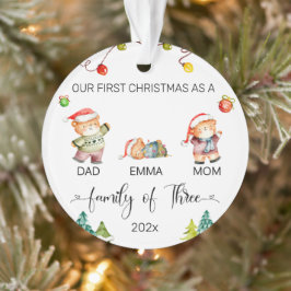 Unsere erste Weihnachtsbärenfamilie Personalisiert Ornament