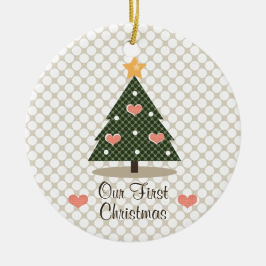 Unsere erste Weihnachtsbaum-Verzierung Keramik Ornament (Vorne)