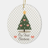 Unsere erste Weihnachtsbaum-Verzierung Keramik Ornament (Links)