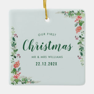 unsere erste Weihnachtsblume Keramikornament